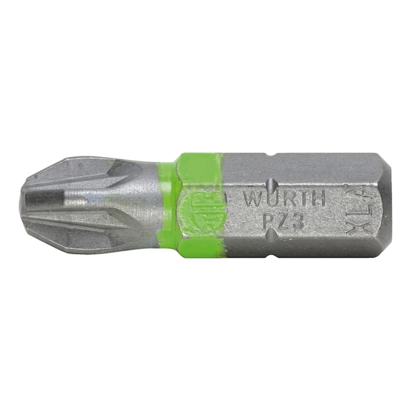 Bit Kreuzschlitz PZ C 6,3 (1/4 Zoll) kurze Ausführung für Pozidriv-Schrauben - BIT-PZ3-GRUEN-1/4ZO-L25MM